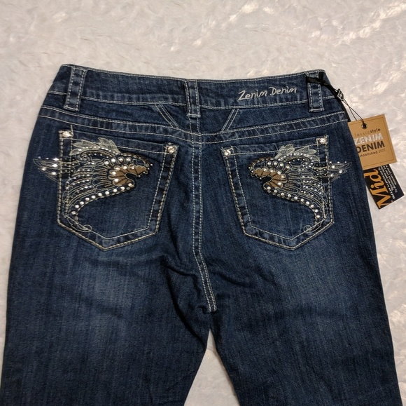 jeans with embellished pockets
